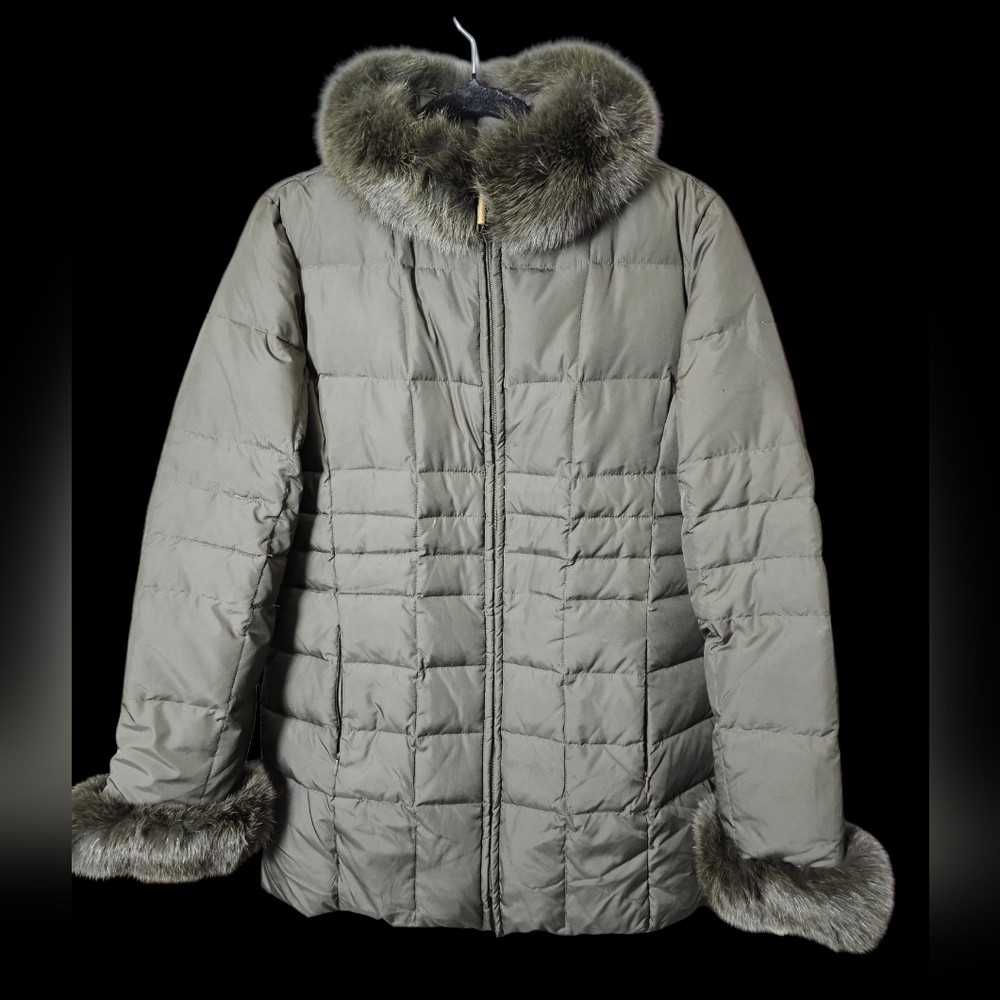 Marvin Richards Olive Fur-Trimmed Puffer Jacket
